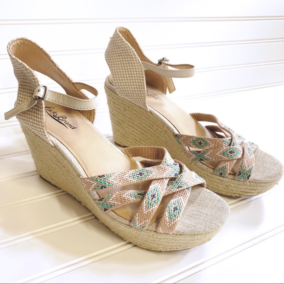 Lucky Brand Shoes - Lucky Brand embroidered wedge espadrilles sandals